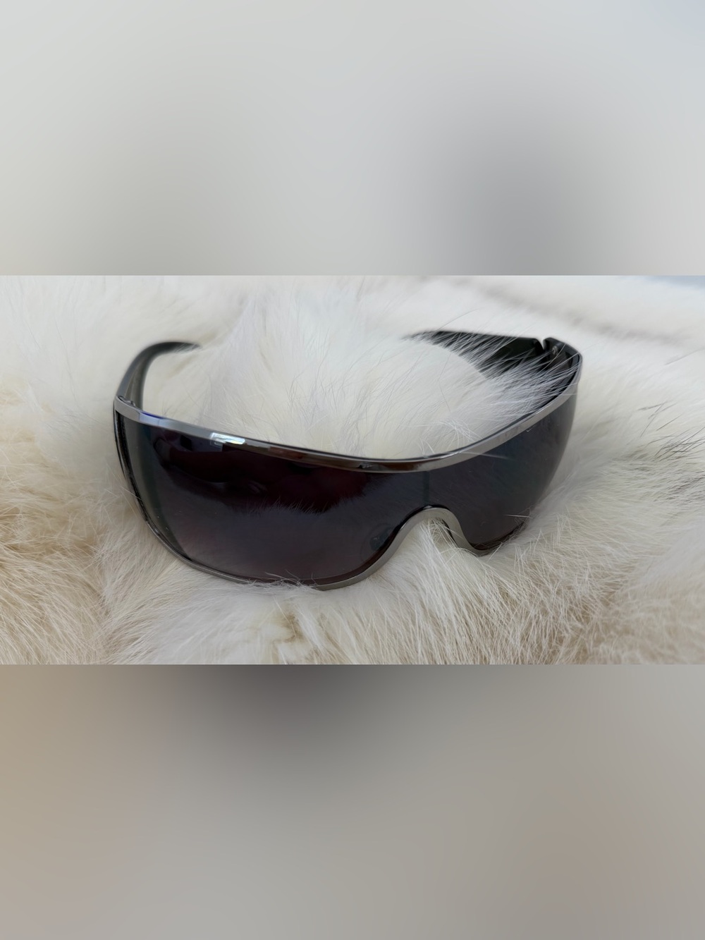 POLICE MADE IN ITALY TZ8711 Y2K Shield Grey Gradient Sunglasses WORN ONCE EUC - Picture 2 of 13